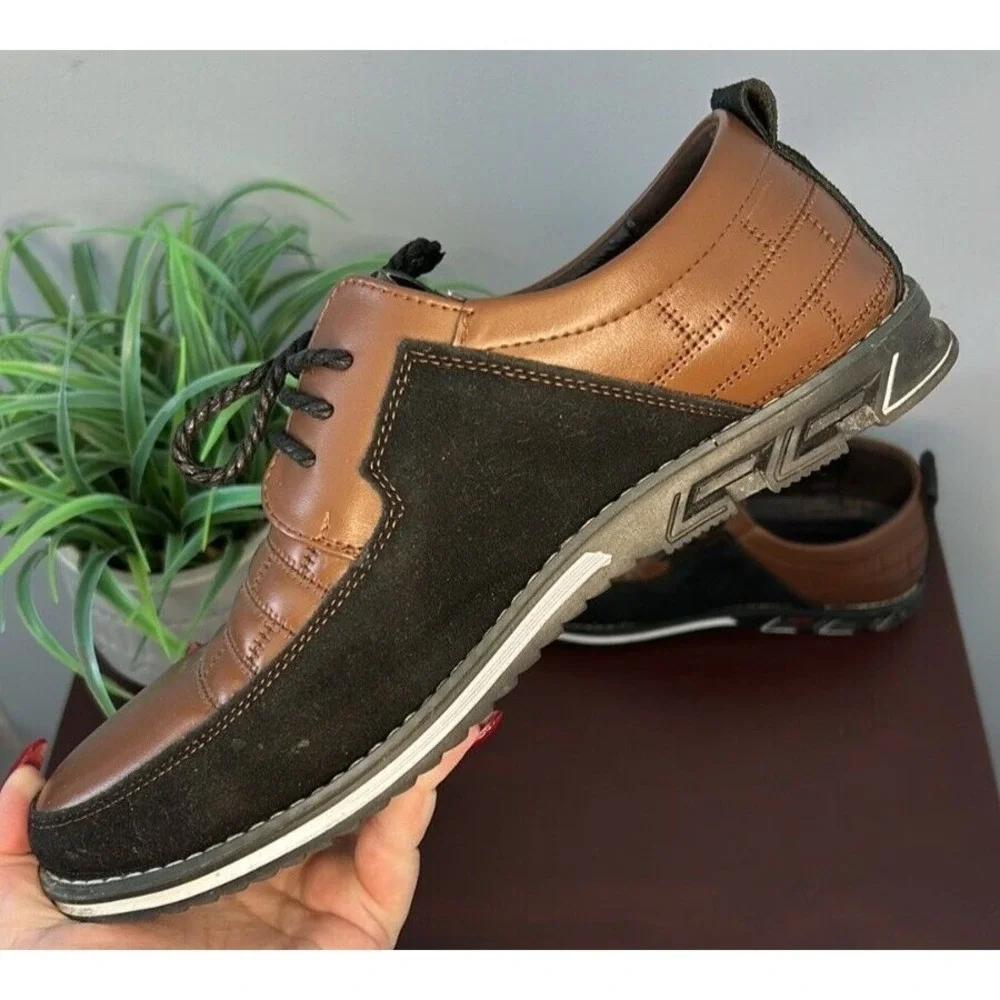 Gatsby Mens Brown Black Quilted Two Tone Dress Sneakers Oxfords EU 43 US 10‎